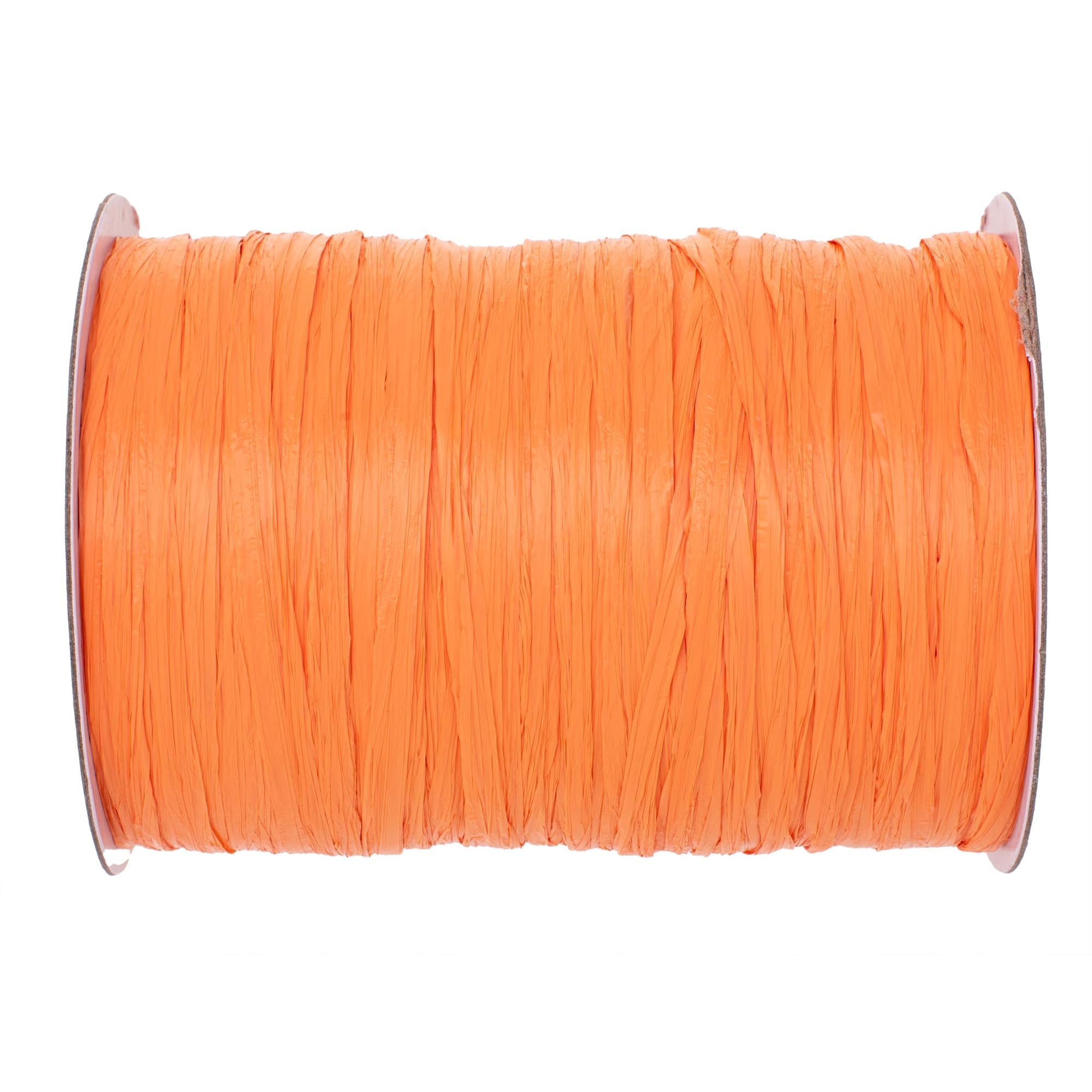 GLOREX 6 9400 602 - Raffia Edelbast, 100 m matter Bast auf Rolle, lachs - zum Basteln, zur Dekoration oder für Gestecke, Sträuße und andere floristische Arbeiten