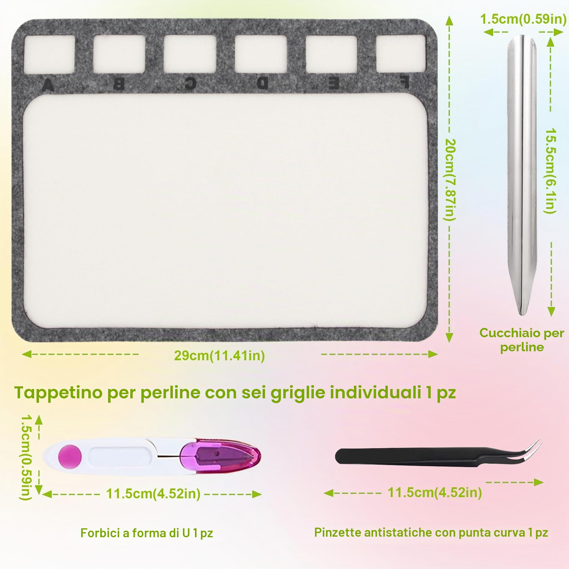 EuTengHao Design con perline tappetini con paletta per perline morbido e stabile tappetino per perline gioielli stringa aghi per perline vassoio organizer per gioielli fai da te creazione di