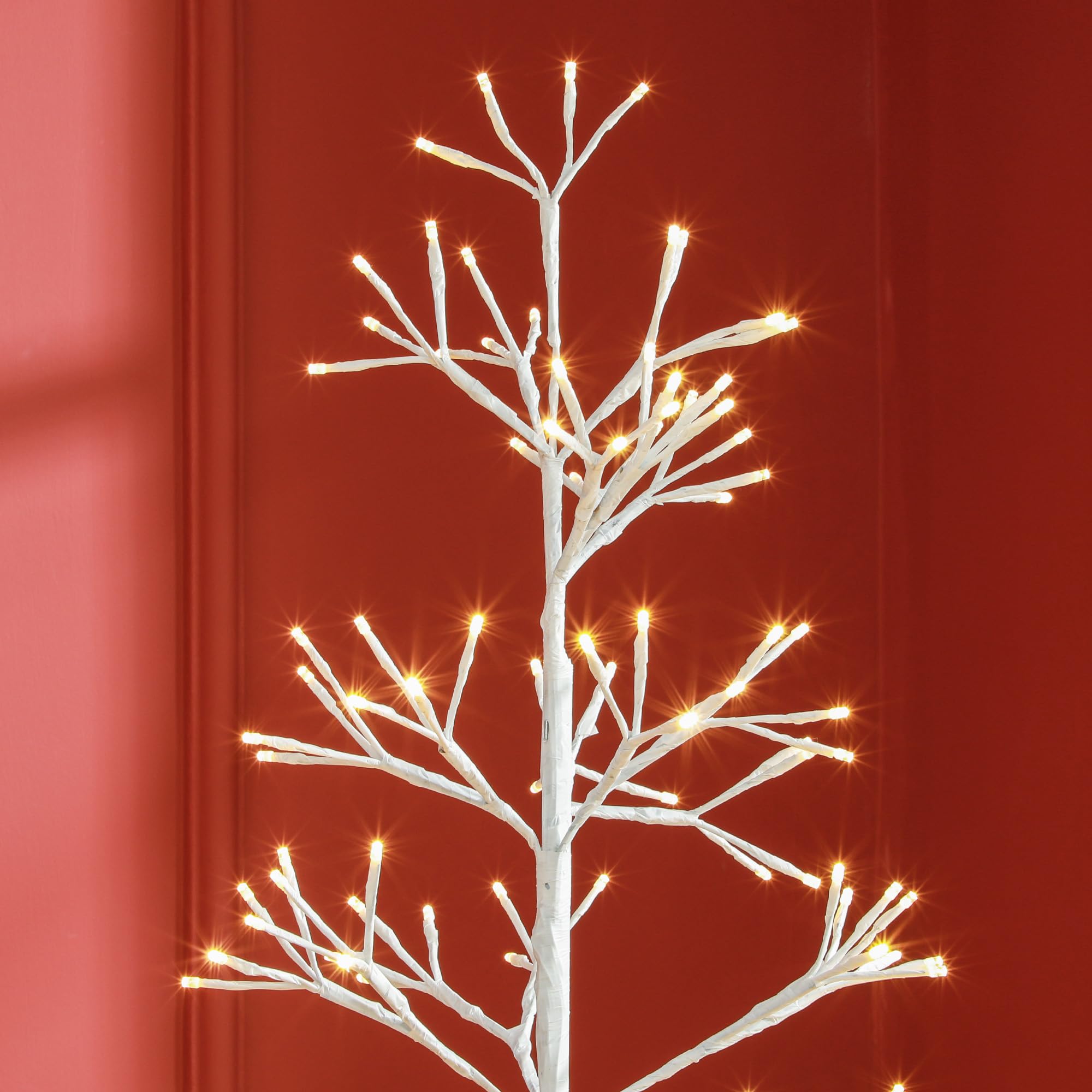 HOMCOM Albero di Natale Artificiale 384 Luci LED Bianche Ø20x180 cm Bianco