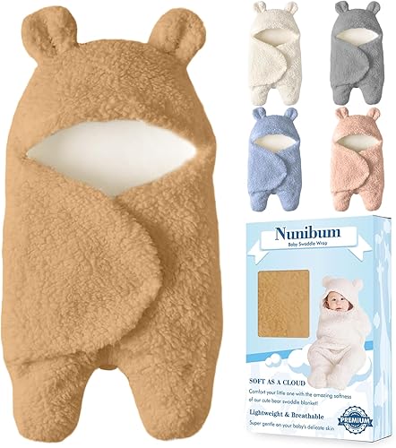 Manta de bebé para niños y niñas, lindo oso de felpa, manta esencial de recepción, ultra suave, para recién nacidos, para bebés de 0 a 6 meses,