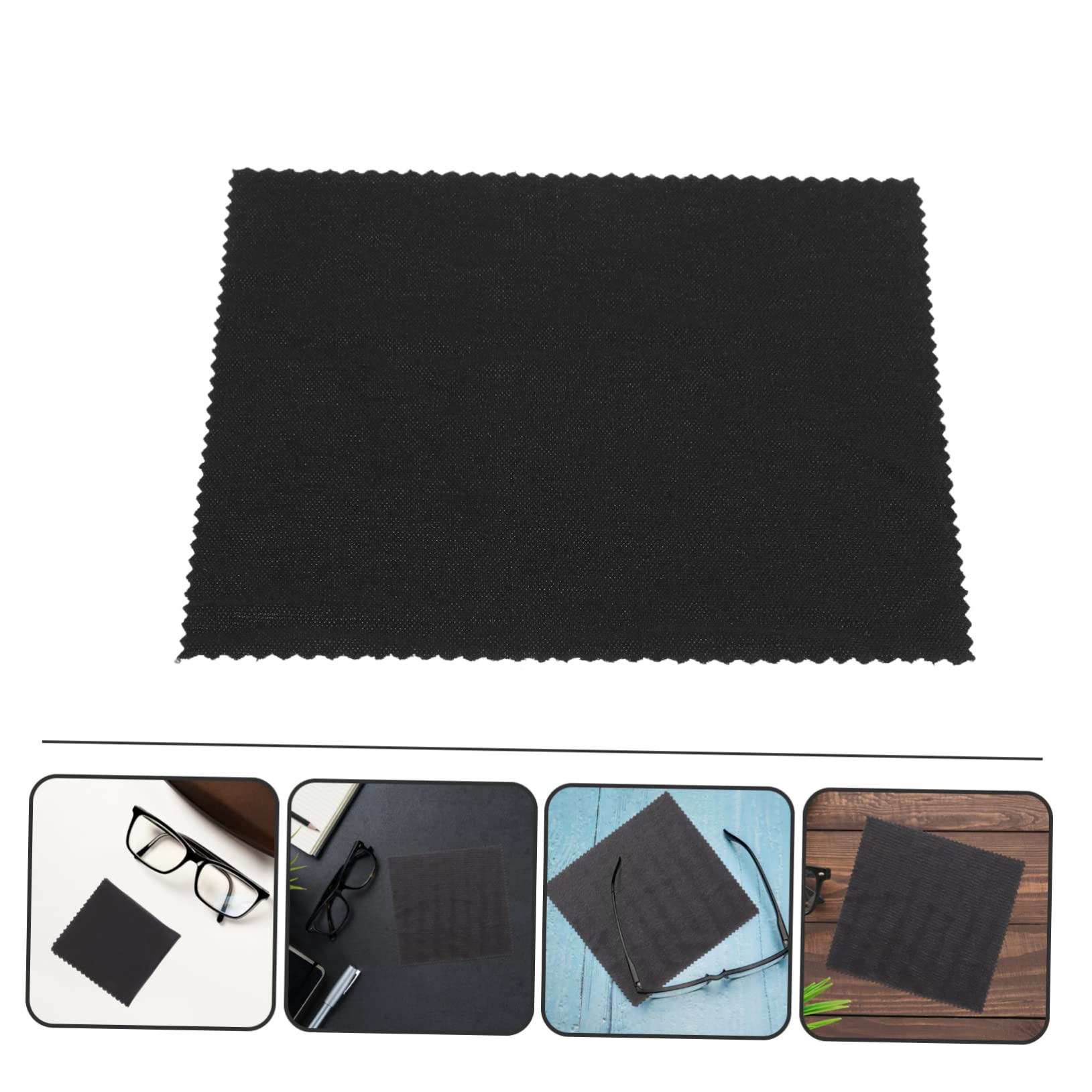 Panno Microfibra Nero per Pulizia Occhiali 100 Pezzi Quadrato | Finitura a Doppia Morbidezza, Adatto a Lenti e Superfici Delicate, Vacanze Estive