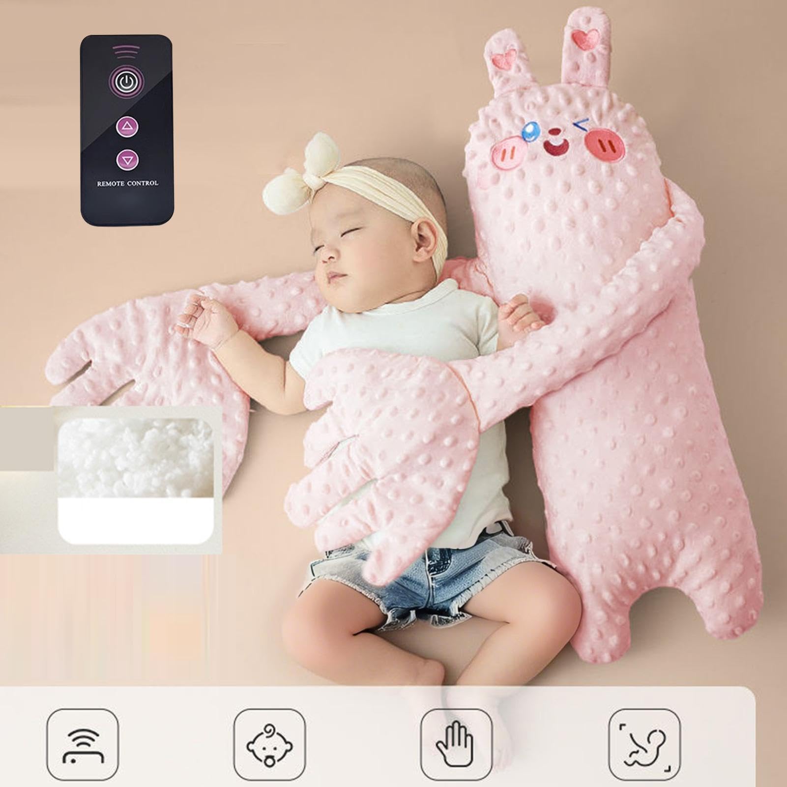 BabyPatting Soother Pillow, Slapping Soft Comfort Plush Animal, Kids Sleeping Toy Doll, Vibrating Mattress Pad, Electric Shape Toy with Remote, for Boys Girls Vibrating Mattress Pad — view 2