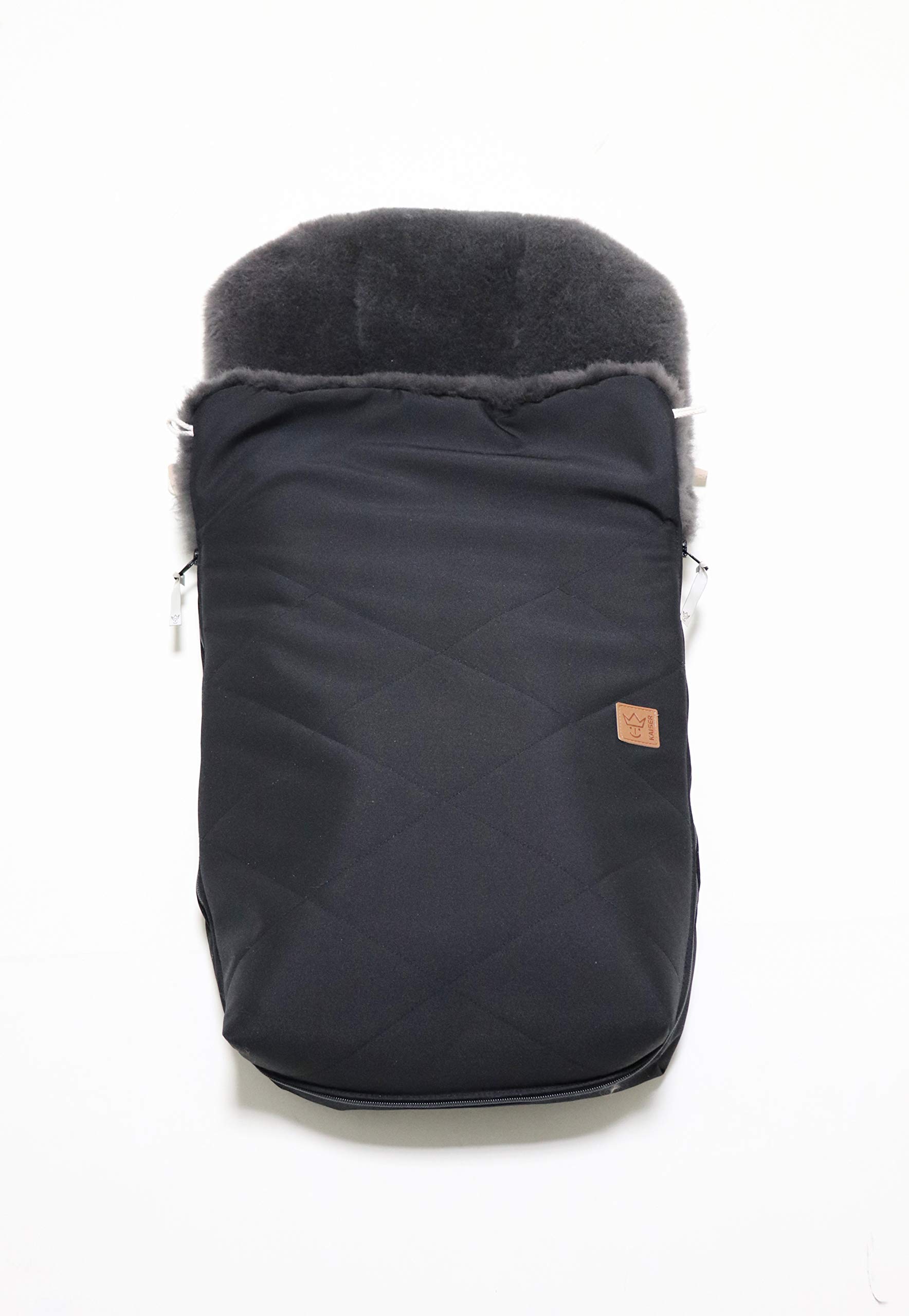 Kaiser 6540725 Natura Graphit Lammfell Fußsack, schwarz