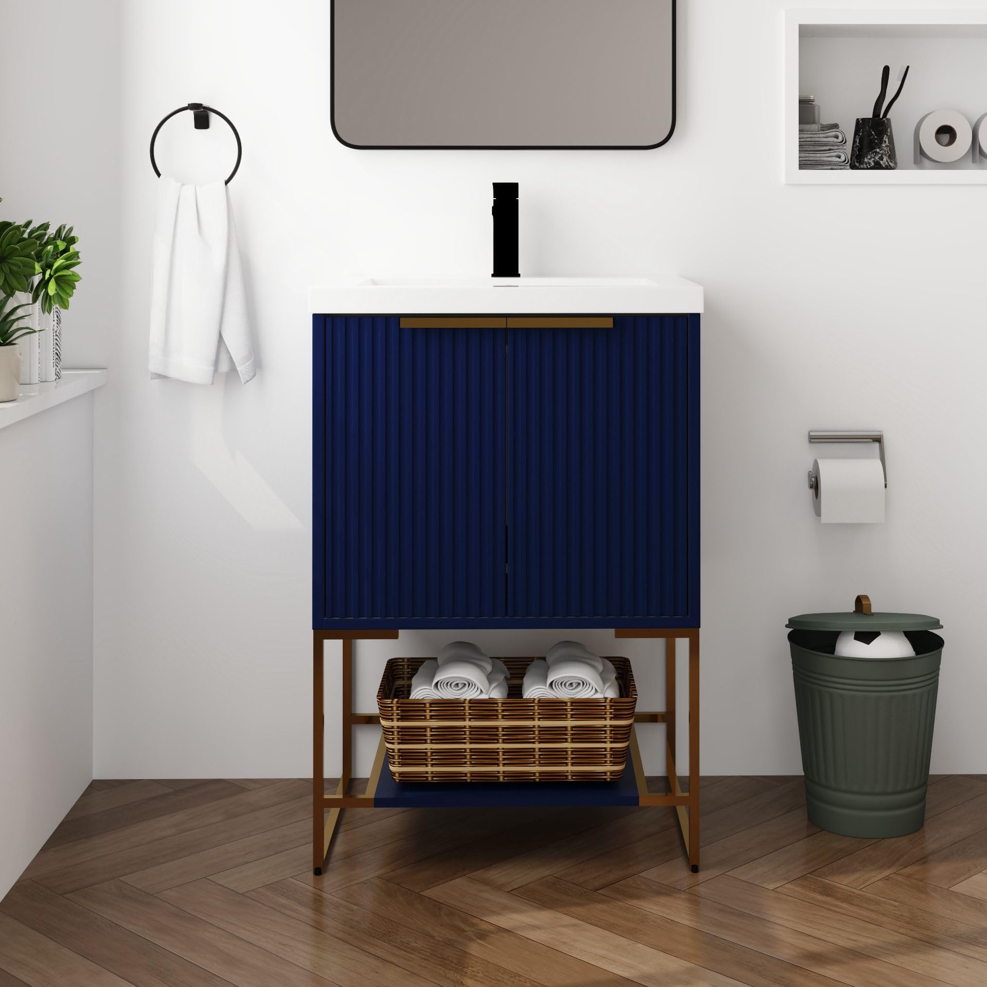 Amazon.com: 24" Bathroom Vanity with Sink, 24 Inch Freestanding ...