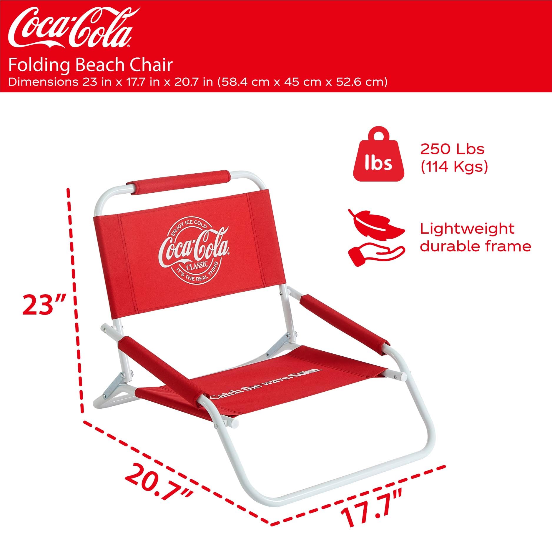 Amazon.co.jp: Coca Cola ロービーチチェア ポータブル折りたたみ