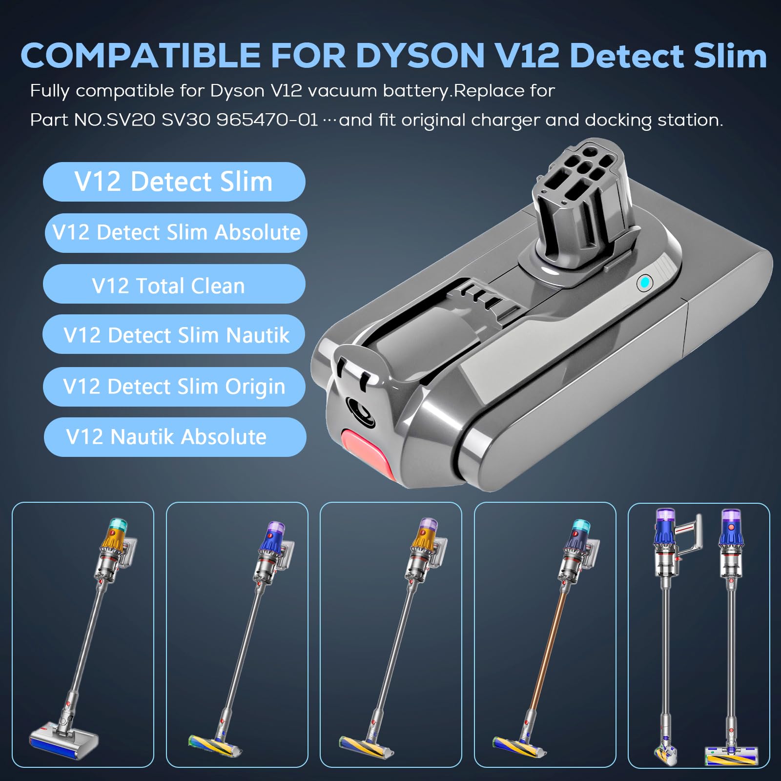 ダイソンV12用バッテリー Amazon.com: BXX 3200mAh V12 Battery Replacement for Dyson