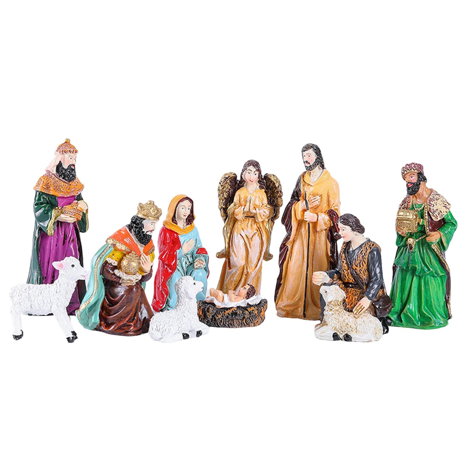 Figurka Świętej Rodziny, dekoracja bożonarodzeniowa, delikatna statuetka z żywicy, religijna dekoracja świąteczna, delikatna tekstura, dekoracja rzemieślnicza, do gabinetu, sklepu, salonu i