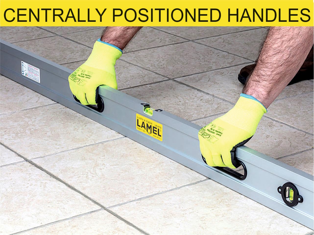 LAMEL Stadia Alluminio 250 cm Anodizzato Argento con Bolle e Maniglie