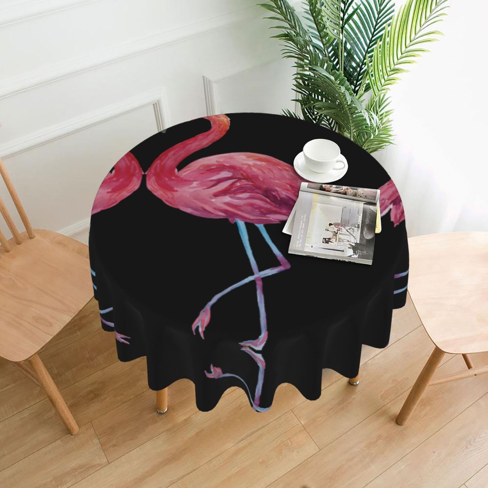 hhxvcv Flamingos Round Tablecloth – Dining Table Cover