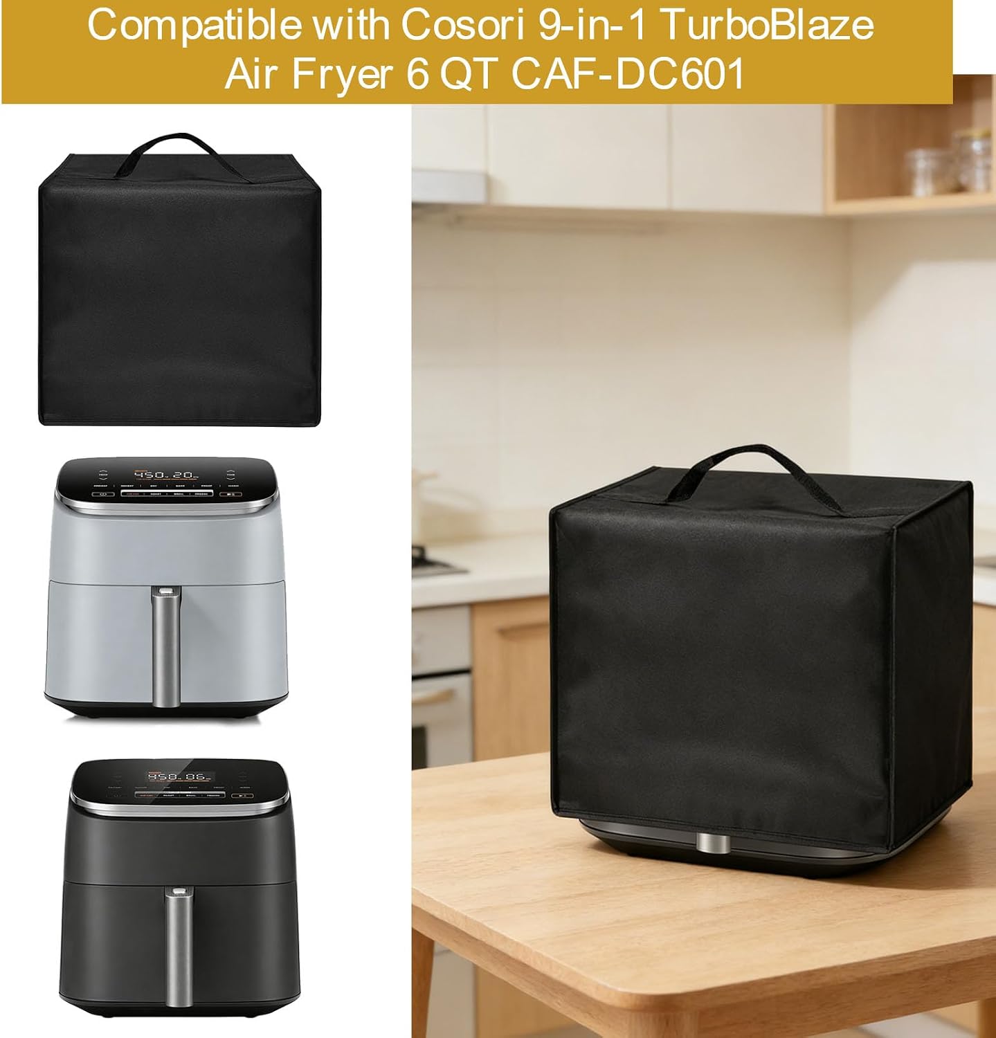 Air Fryer Cover Dust Cover for COSORI 9-in-1 TurboBlaze Air Fryer 6 Qt 13"* 10.62"*11.80" Heavy Duty Heat-Resistant Waterproof Dust-proof Kitchen Appliance Covers image 3