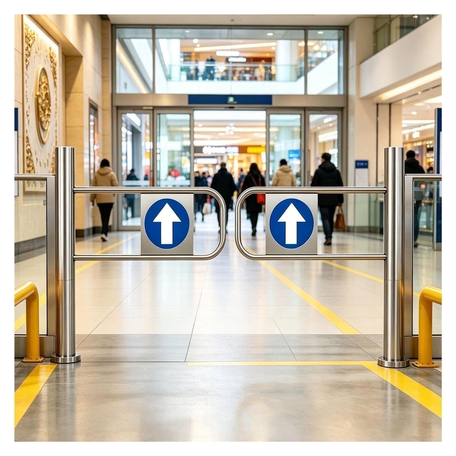Una coppia di porte di sicurezza unidirezionali a rimbalzo automatiche for porte a battente cancello