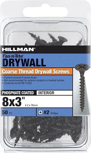 Miniatura 5 de 40880 Tornillo grueso para paneles de yeso de 8 x 3 pulgadas con unidad Phillips, negro