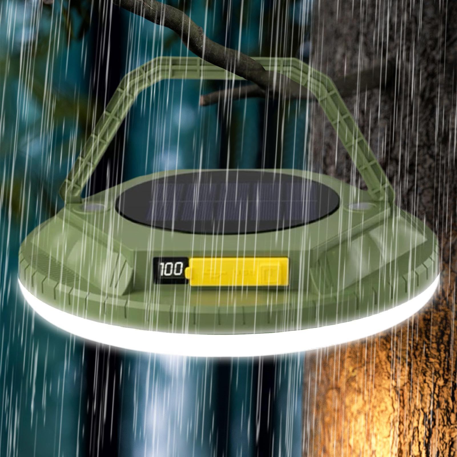 Lanterna per Campeggio di Sopravvivenza a Energia Solare da 1600 Lumen | Da Campeggio Impermeabili Per Esterno Giardino Cortile Patio Balcone Escursionismo Trekking