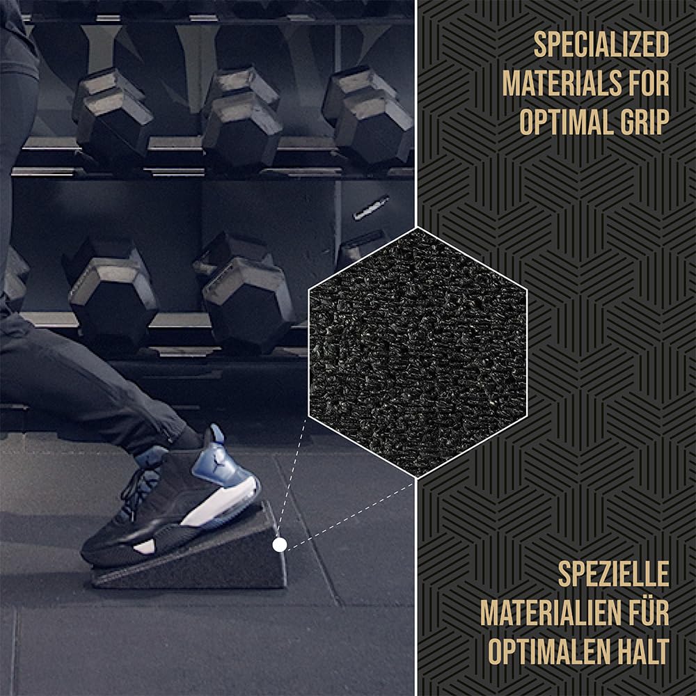 Bozeera | Cuneo Fisioterapia Set | per Stretching Polpacci e Gambe: Cuneo Squat, Squat Wedge, Rialzi per Squat, Rialzo Squat, Pedana Squat | incl. Guida Video, Poster e Borsa