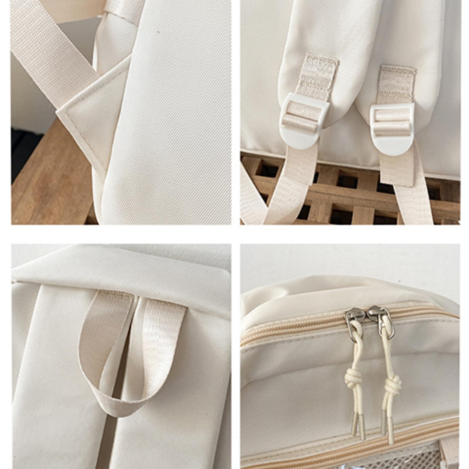 Mochila escolar Zaino Trasparente Di Grande Capacità, Moda Ita Daypack Per Borsa Scolastica Studenti Universitari L'uso Quotidiano Del Campus-black