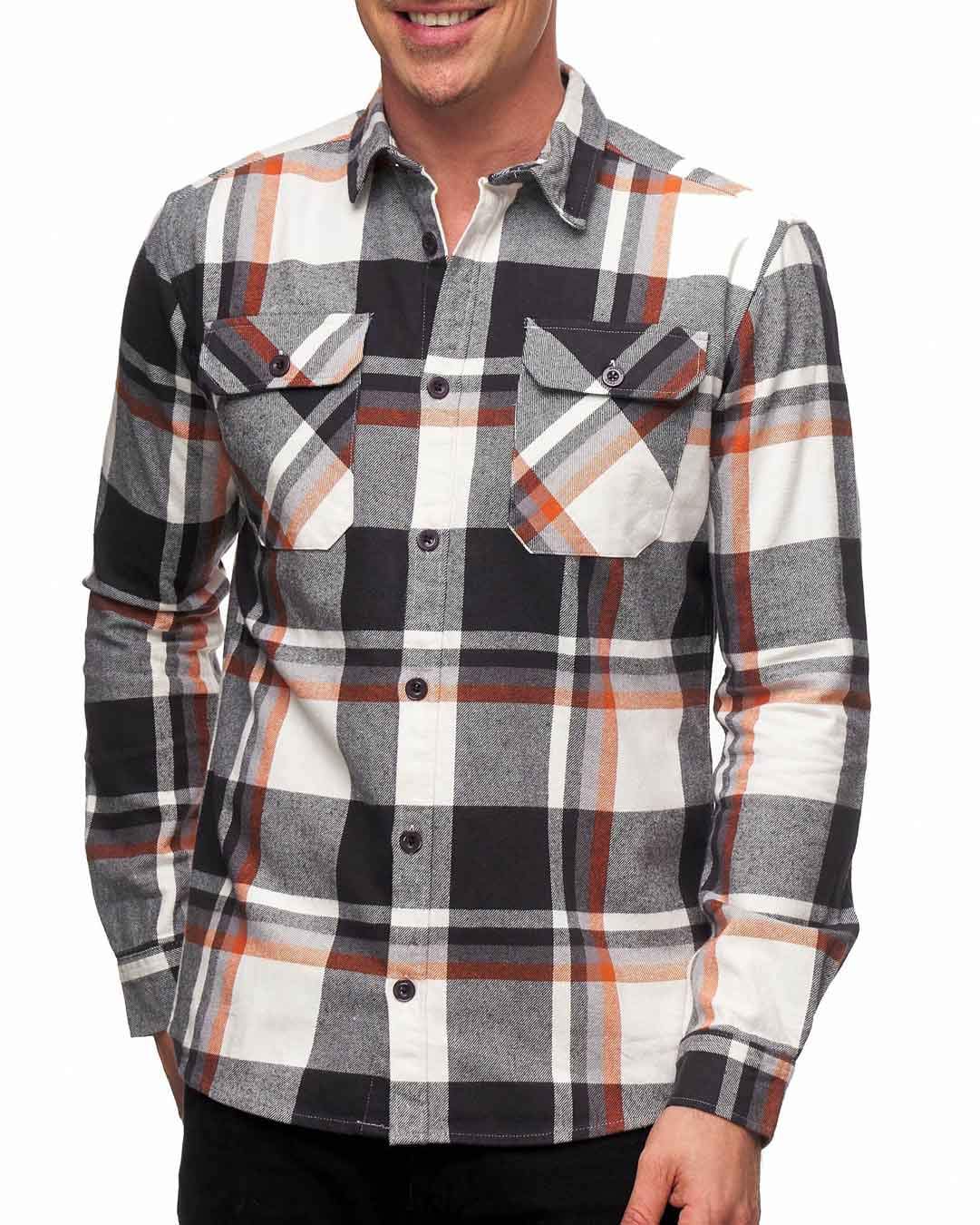 IndicodeCurio Men's Checked Long Sleeve Shirt with Asymmetric Design - Multicolour - M