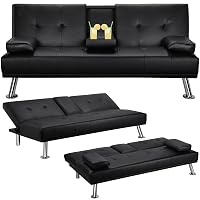 Yaheetech Divano Letto con 2 Braccioli Staccabili Divano Trasformabile Mobile Imbottito