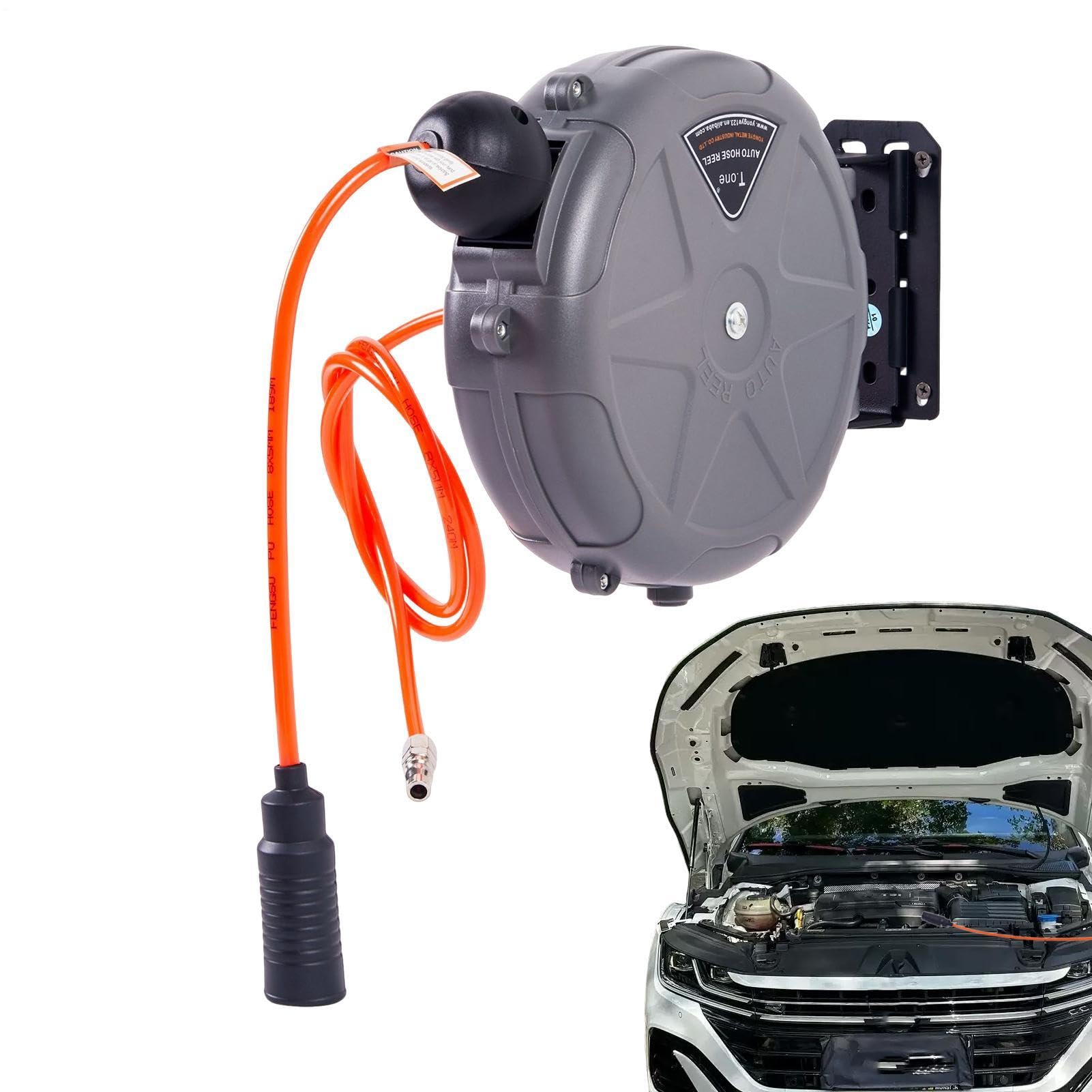 Avvolgitubo retrattile Girevole a 180° 10 Metri per Montaggio a Parete | Avvolgitori per Tubo Retrattili per Riparazioni Auto e Manutenzione Macchine Utensili Garage Casa Studio
