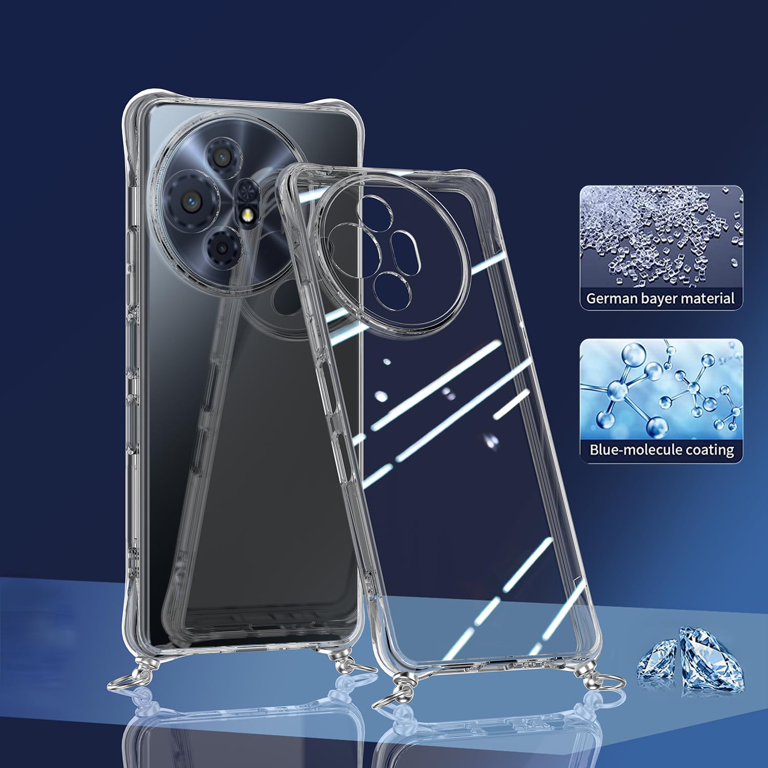 Coque TCL 60R 5G Avec Cordon De Cou - Housse Silicone TPU Transparente, Lanière Réglable, Design Pratique