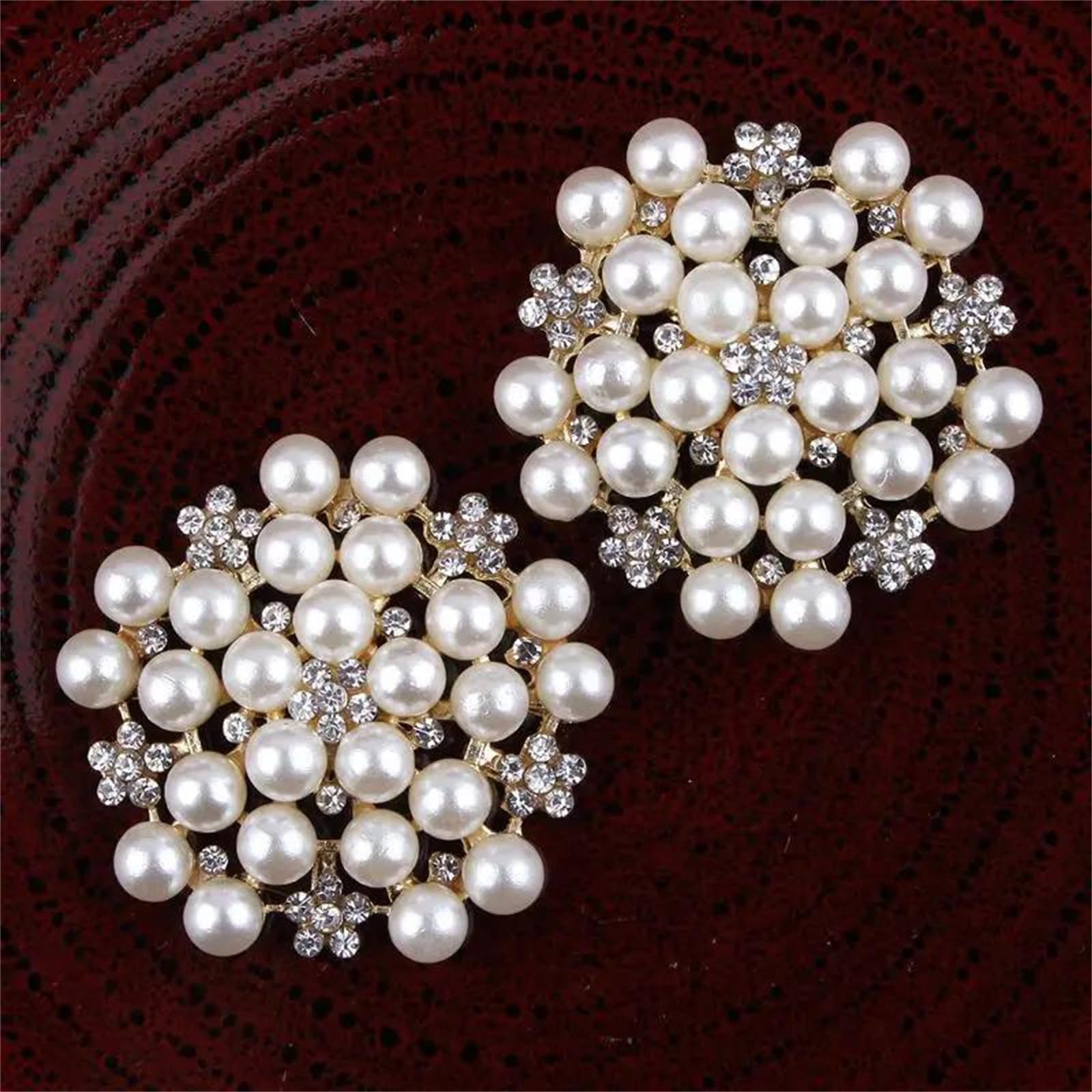 Różne ubrania, perłowe guziki Kwiat perłowy przyszyte guziki Rhinestone Multi na akcesoria do włosów odzież materiały ​​majsterkowania(Silver)