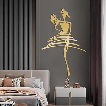 EANHIPE Elegant Lady Metal Wall Decor, Metal Minimalist Abstract Woman Wall Art, Female Wall Sculpture, Line Art Sculpture, Classy Decor for Bathroom, Bedroom (Black, 30x20/76x50cm)