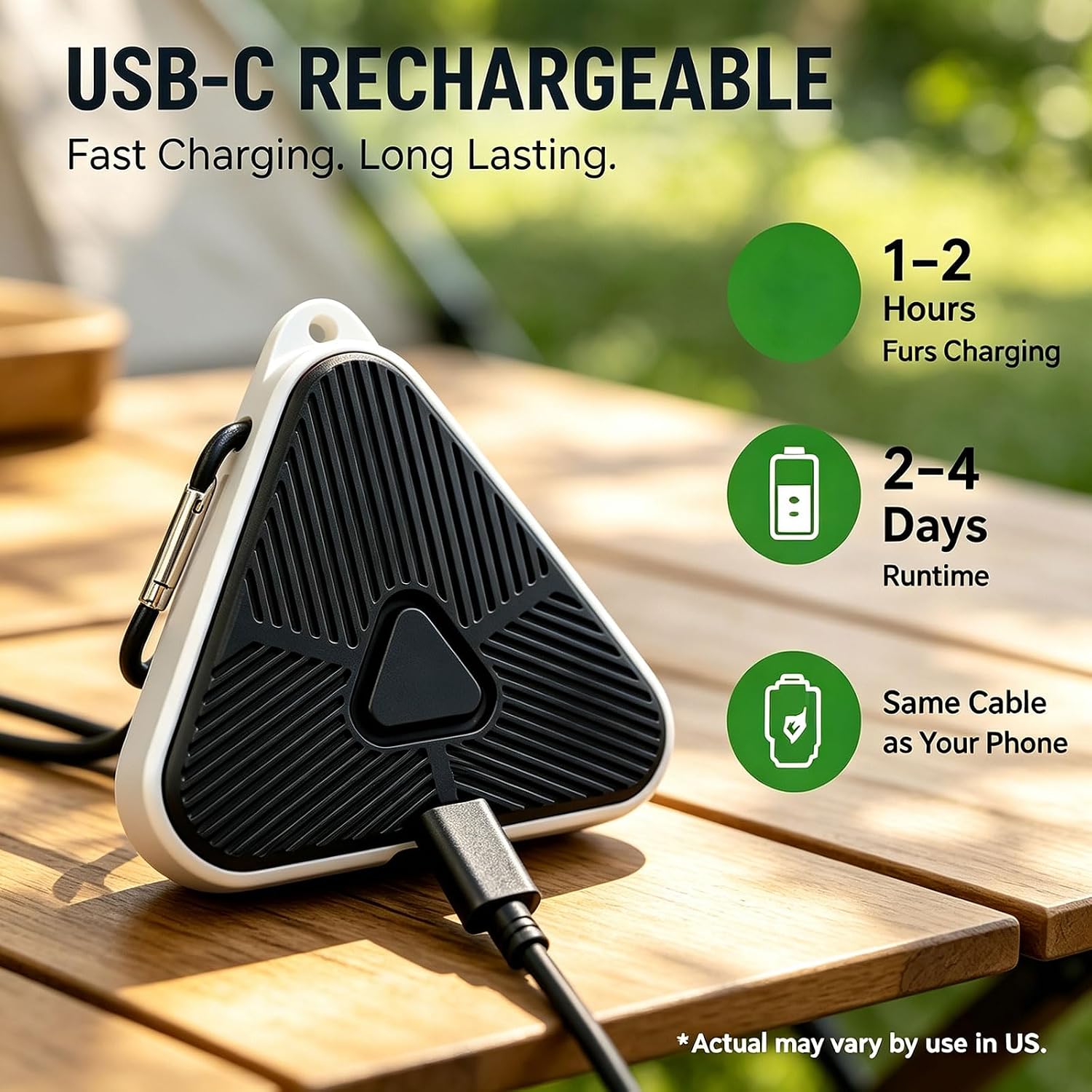 Portable Pulse Tick Repellent Device, USB-C Rechargeable Ultrasonic Tick Repellent Device, Lightweight Clip-On for Camping, Fishing, Outdoor & Hiking Pet Use，Black - 2Pcs image 3