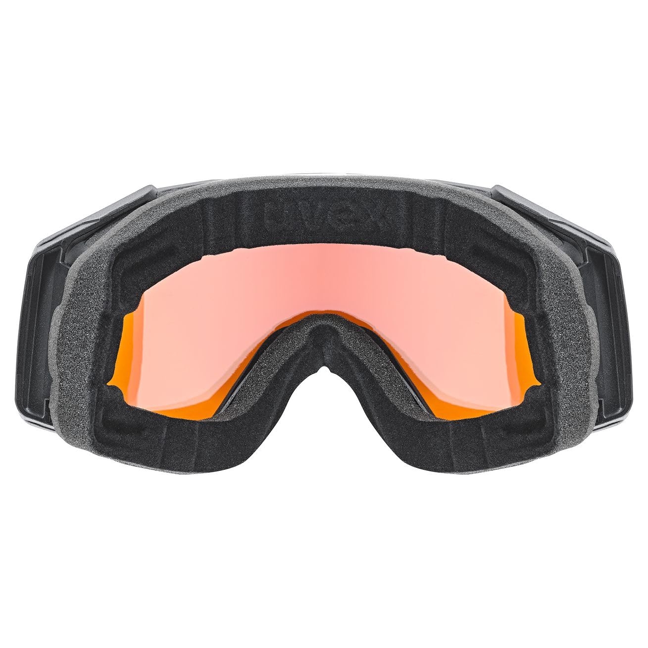 uvex gravity FM, Gogle narciarskie unisex-dorosły, schwarz matt dl/rot-orange, one size