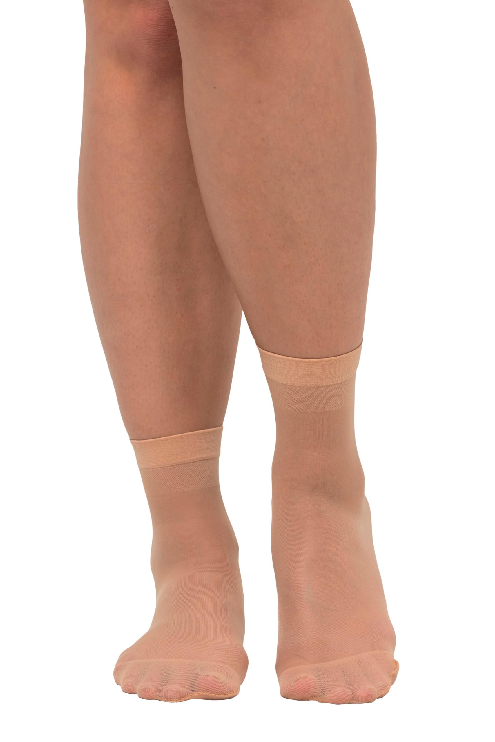 Ulla Popken Women's Feinstrumpf-Söckchen, 2er-Pack Socks, Teint, One Size