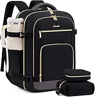 Vista 38 de LOVEVOOK Mochila de viaje para mujer y hombre, Beige, Mochilas de viaje