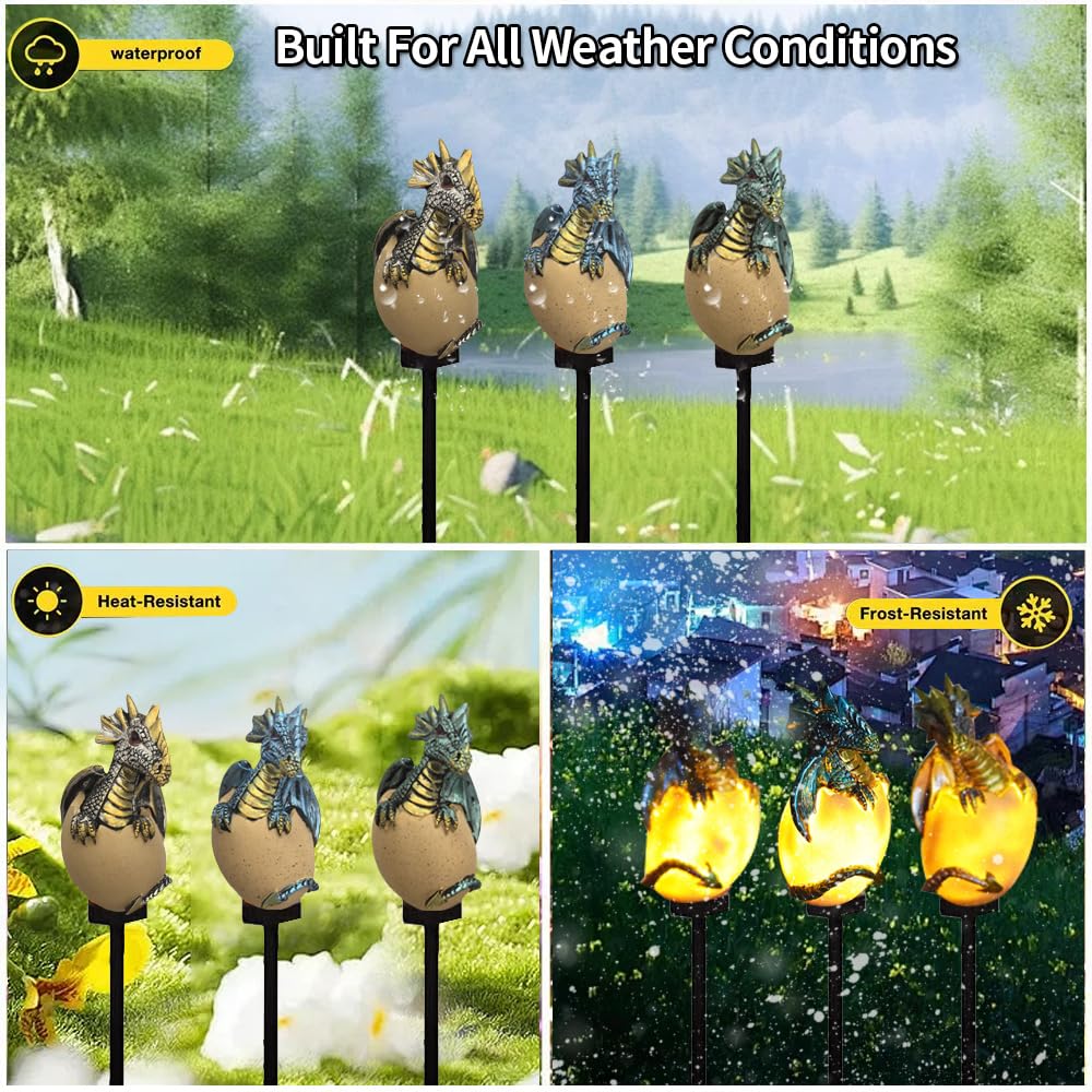 YZYOE 3 Pack Solar Energy Dragons Pet Light - Image 3