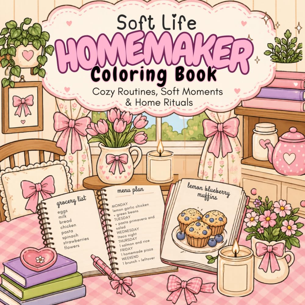 Soft Life Homemaker Coloring Book: A Cozy Coloring Book of Homemaker Life and Daily Rituals