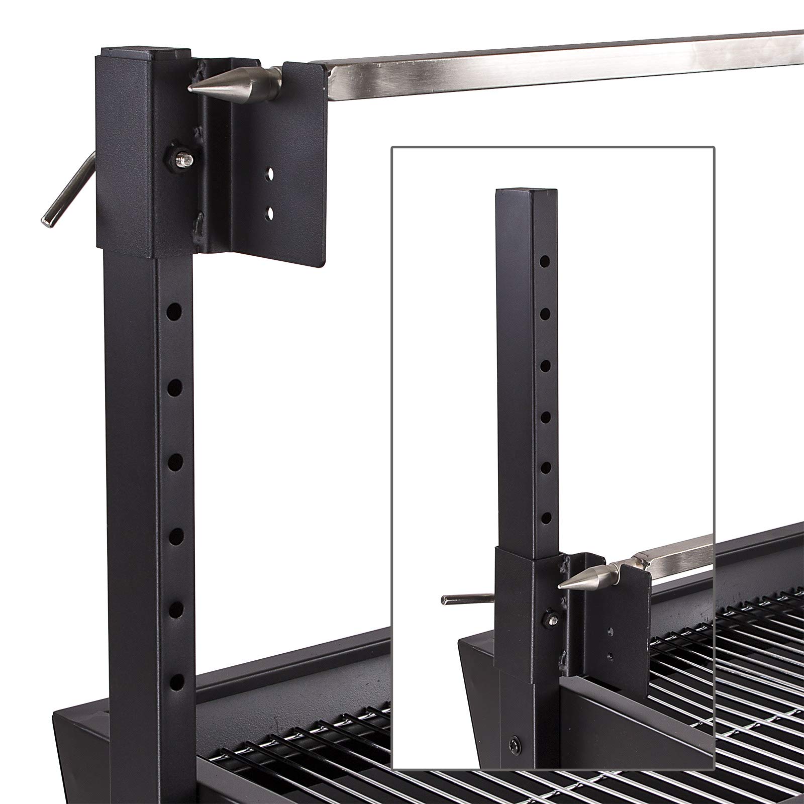 DEMA Spanferkelgrill Normandie – Lammgrill, BBQ Grill, Grillwagen, Spießgrill – 85 cm, mit Motor, robust, langlebig – für Spanferkel, Lamm, Outdoor