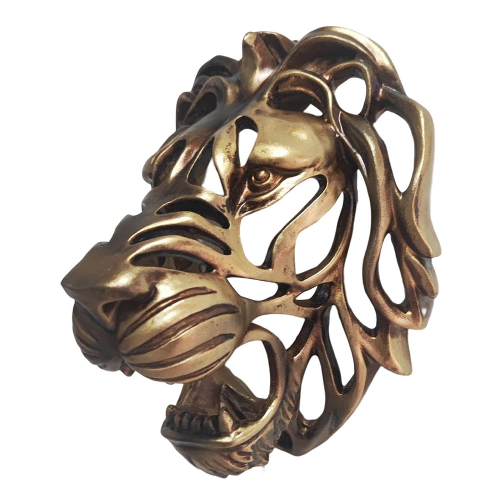 Raxove Unique Attribute Statue, Wall Stand With Animal Head | Lions Head Hollow Wall Art Simulation Animal Head Statue Resin For Garden Stone