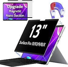 Magnetic Privacy Screen for Surface Pro 11/10/9/8/X 13 Inch, Removable Anti Blue Light Glare Filter, Black Security Private Apy Block Protector