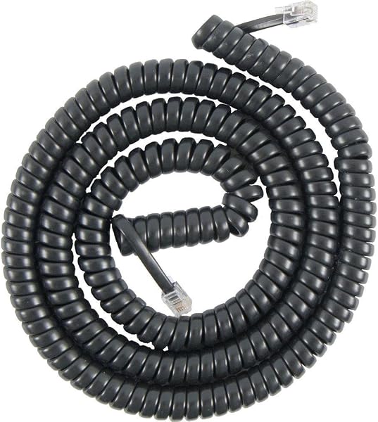 Uni-Best Coil Telephone Cord. Plug to Plug Extension. Standard Phone line Cord Configuration. A Selection of Multiple Colours and Sizes(2 Pack) (Ivory, 25') - 2