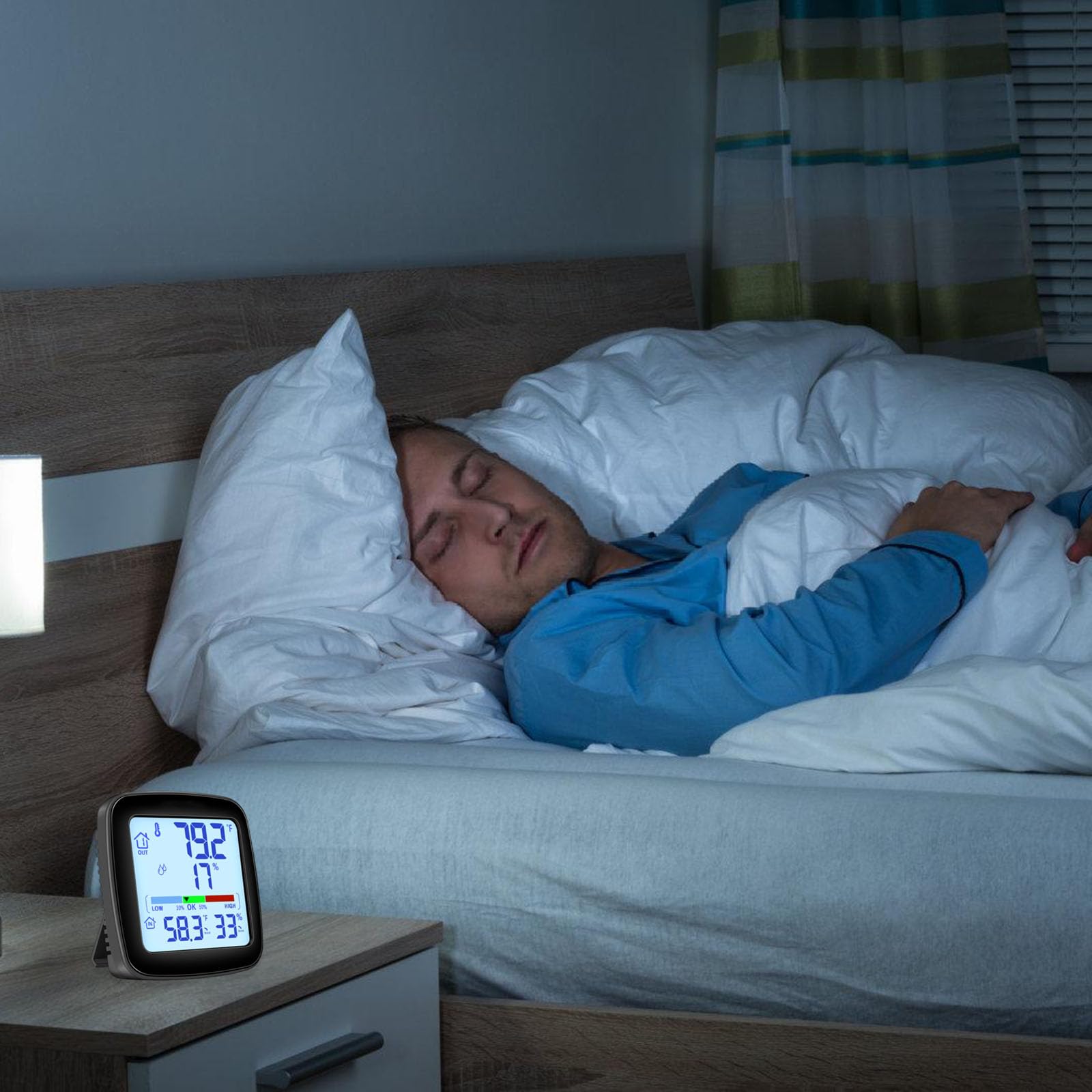 Digitaler ABS Feuchtigkeits Thermograph mit klarer Innenanzeige und energieeffizientem Digital Hygrometer für Badeanzüge