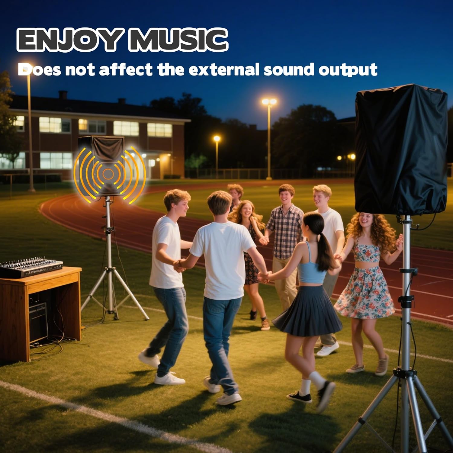 2 Pack 15 Inch Outdoor Speaker Covers, Black UV Protection PA/DJ Speaker Covers for Powered Speaker Mounted on Stand Oxford Fabric Speaker Protective Covers for Waterproof Dustproof - Image 5