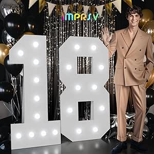 Amazon.com: imprsv Marquee Numbers 18th-Birthday Decorations: Large 4ft