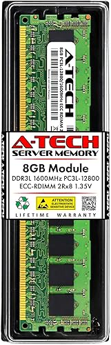 A-Tech 8 GB de RAM para Supermicro Super H8DCT-F, H8SCM-F, H8SGL-F, X8DTH-6, X8OBN-F, X8SIL-F, X9DB3-F, X9DBi-F, X9SRD-F | DDR3 1600MHz PC3L-12800
