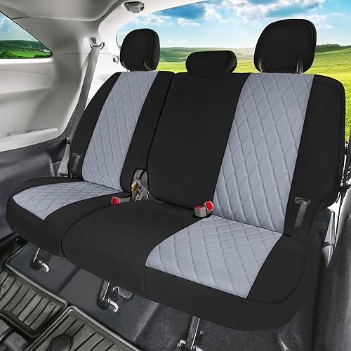 Miniatura 2 de FH Group Fundas de asiento de neopreno de ajuste personalizado para Toyota Sienna 2011-2020 con inserto Neosupreme resistente al agua, 3 fila, gris