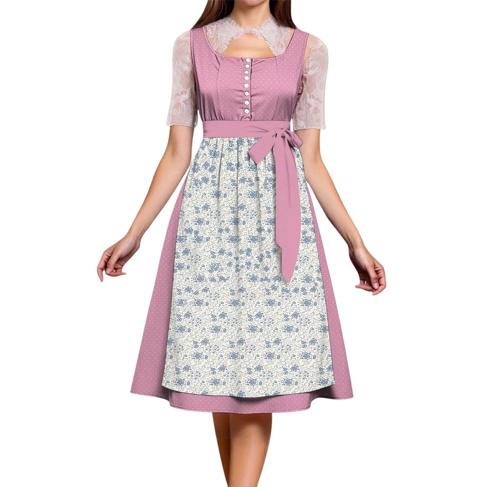 Damen Oktoberfest Outfit Trachtenkleid Dirndlkleid Osmanisches Kleid für Festliche bayerische Bierfest Cosplay Veranstaltungen Elegantes Bierfest Outfit für Halloween Karneval Party