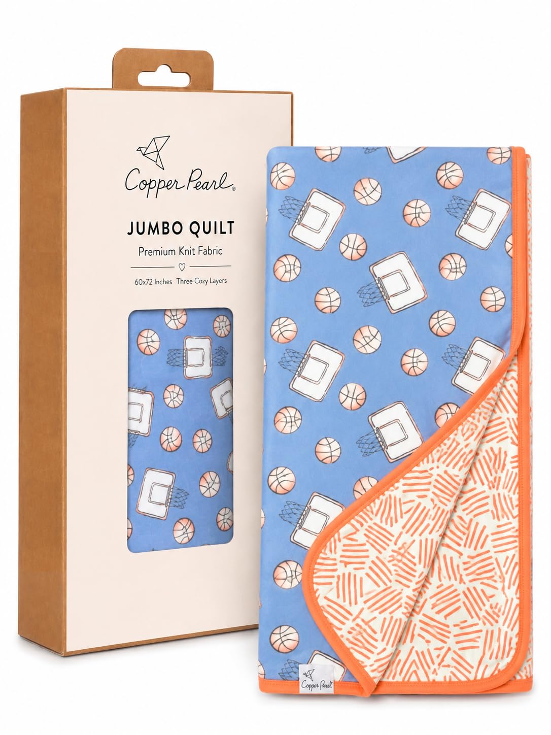 Copper Pearl Jumbo Three-Layer Baby Blanket: Soft Baby Quilts for Boys and Girls | Breathable, Cozy, Toddler Blanket | Baby Quilt for Newborns | 60x72 Premium Material | Dunk