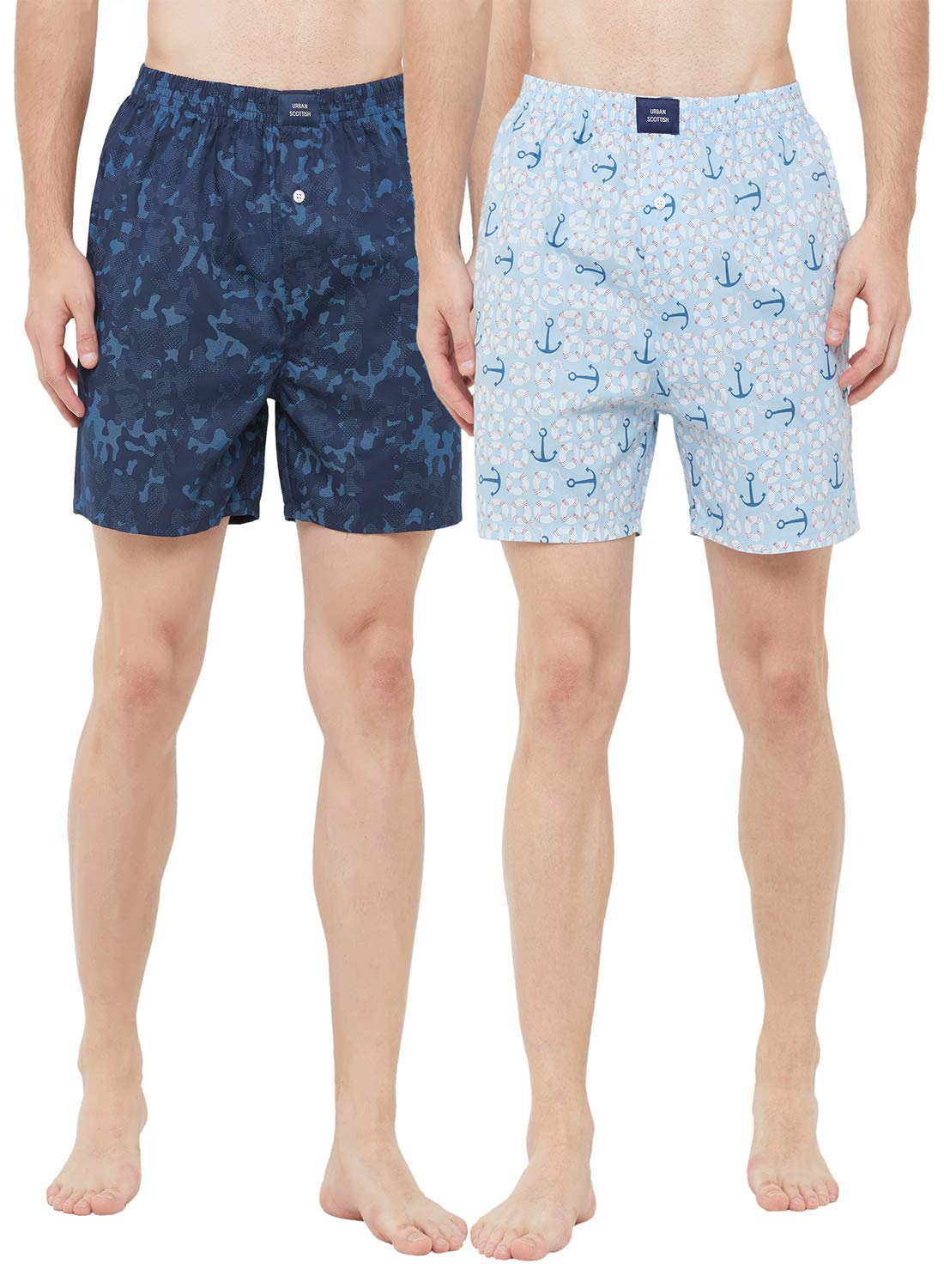 Men's Cotton Printed Boxers Pack of 2 Multicolour Large