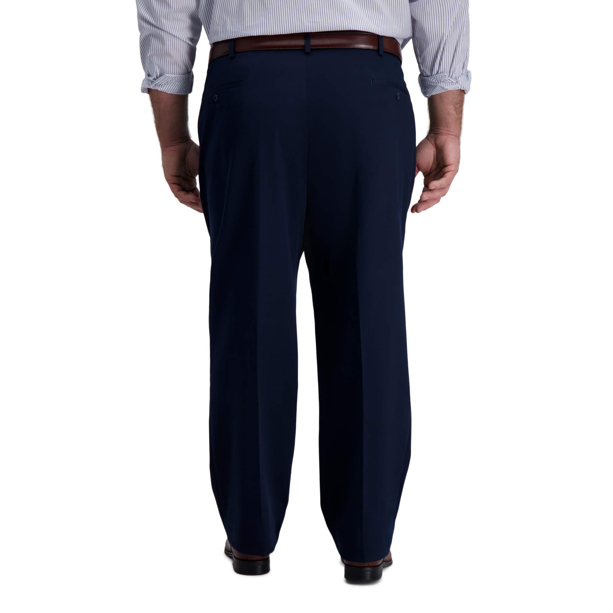 Haggar Pantalón Casual Expandible Clásico con Pliegues Frontales Caqui Sin Hierro - Pantalones Hombre
