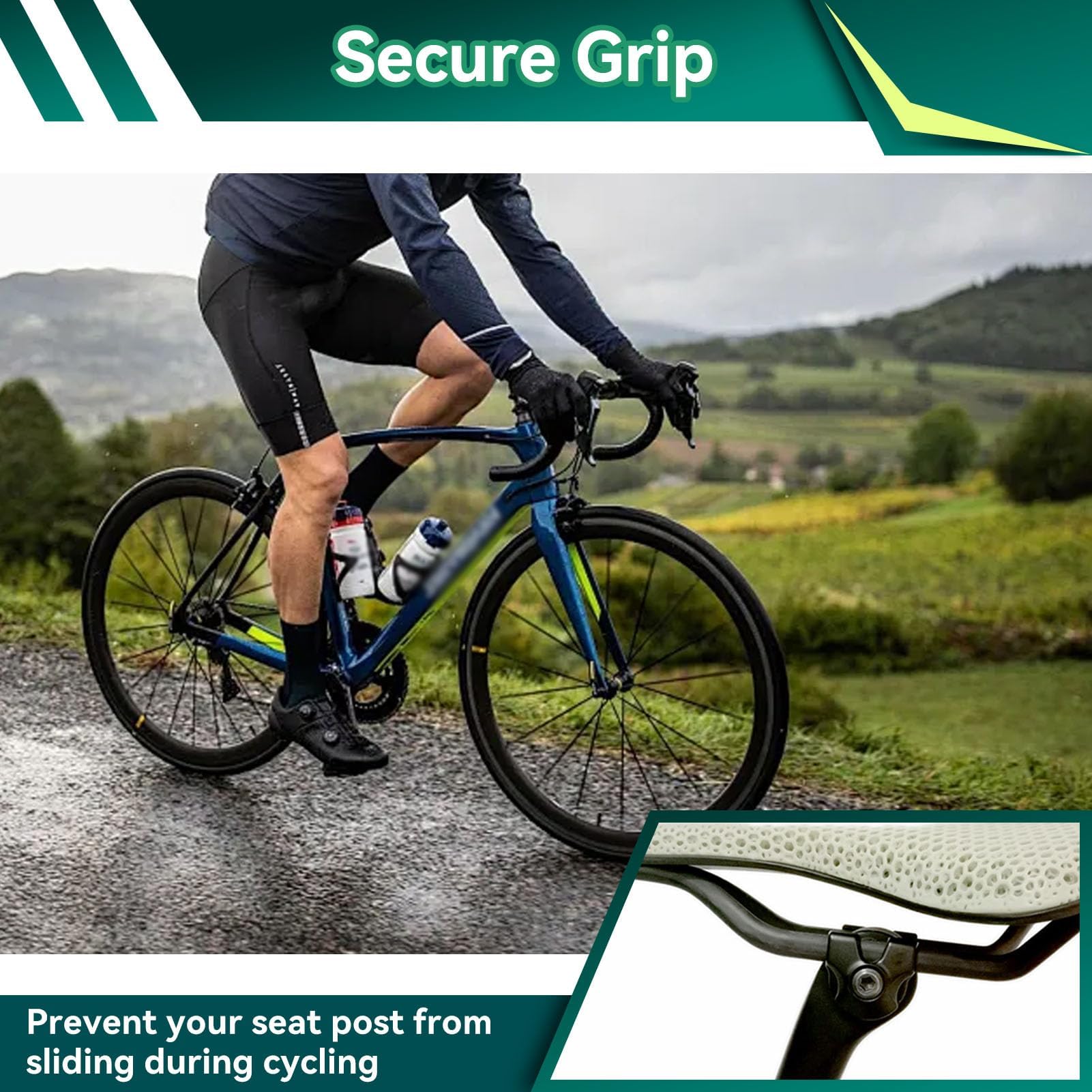 Abrazadera para Tija de Sillín Bicicleta 7x9mm, Acero Inoxidable abrazadera tubo de tija de sillín Sujeción Firme y Repuesto para Carretera, Plegable, Urbana y Bicis de Montaña
