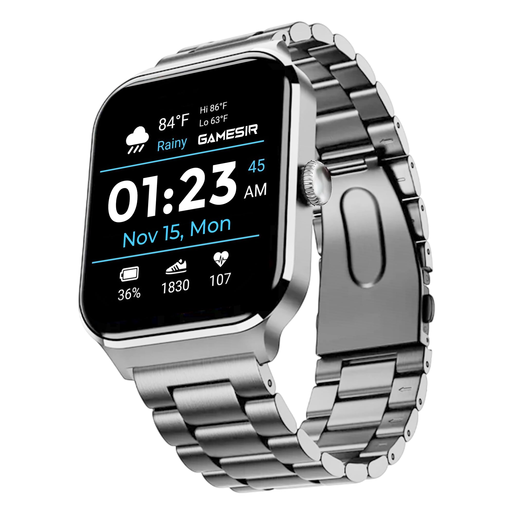 GameSir NeoLux 1.96” HD Display Smartwatch for Men & Women 2025 with 110+ Sports Modes, Heart Rate, Sleep Monitor, IP68 Waterproof, Answer/Make Calls for Android & iOS(Metal Grey)-image-12