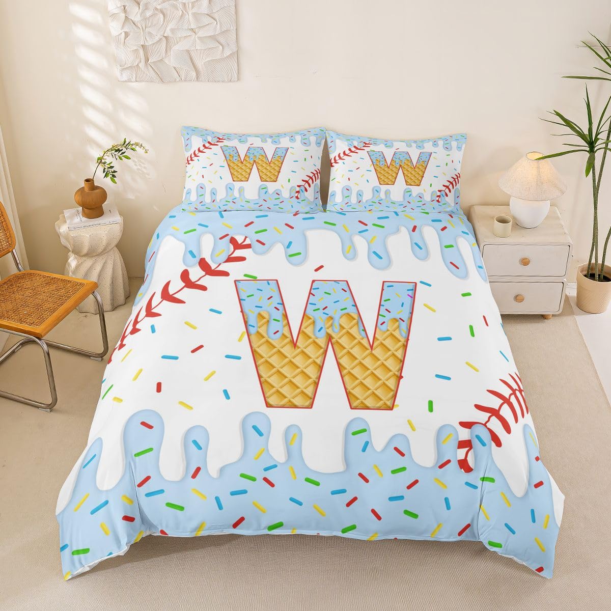 Housse de couette enfant 220x240 couvre lit jeux de sport bleu pour lit