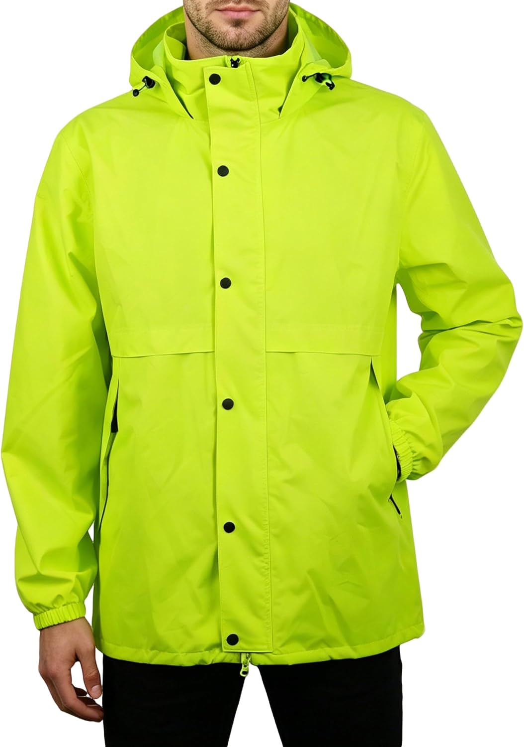 HALO RAIN Packable Men's Rain Jacket Lightweight Rain Shell Jacket with Hood Waterproof Raincoat for Hiking Cycling