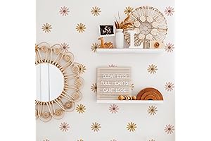 QUCHENG Daisy Wall Decals Boho Girls Bedroom Floral Stickers
