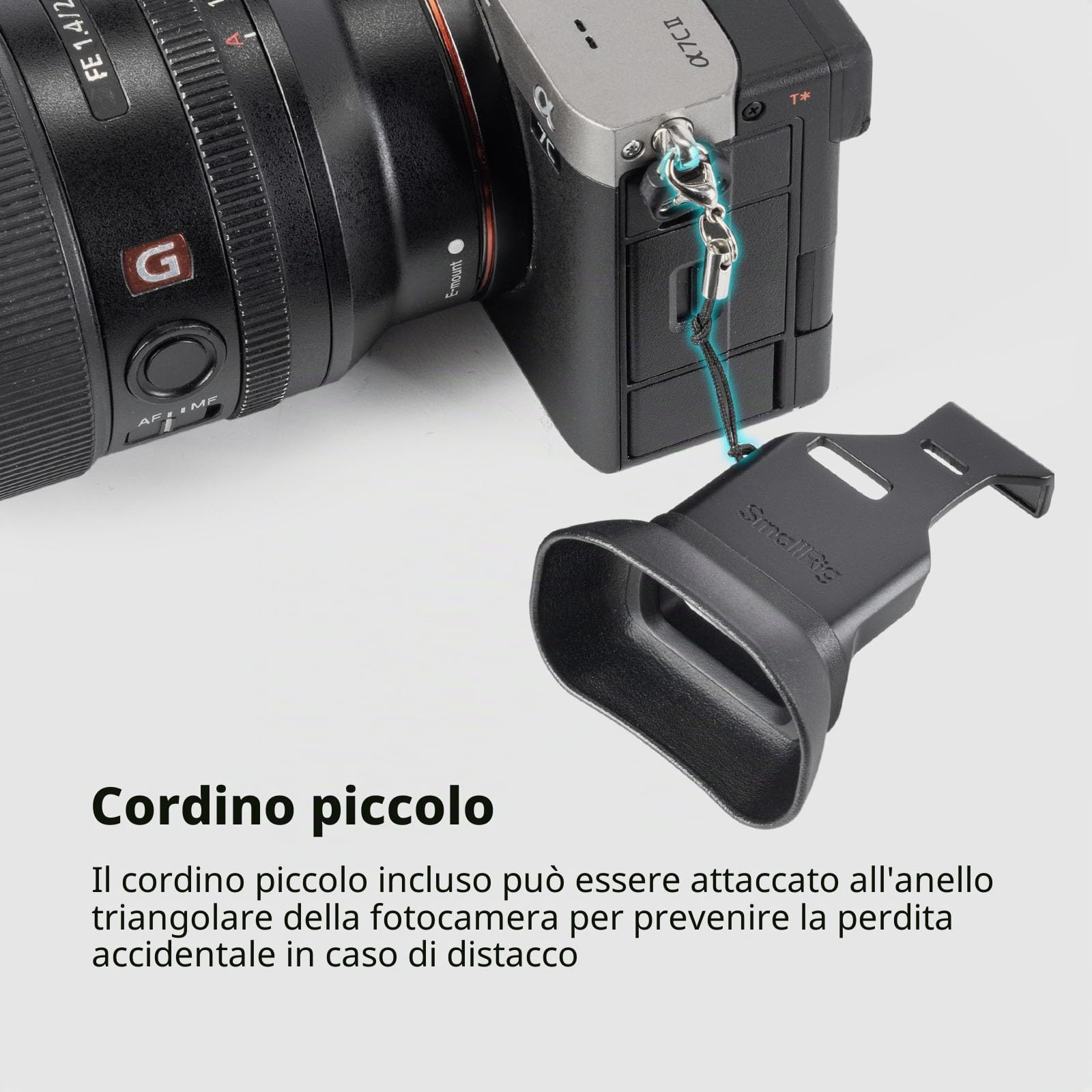 SMALLRIG A7CII A7CR Oculare per Mirino della Fotocamera, Oculare per Mirino con Piccolo Cordino, Materiale in Silicone Morbido, Migliora la Stabilità di Ripresa, per Sony Alpha 7C II/Alpha 7CR - 4819